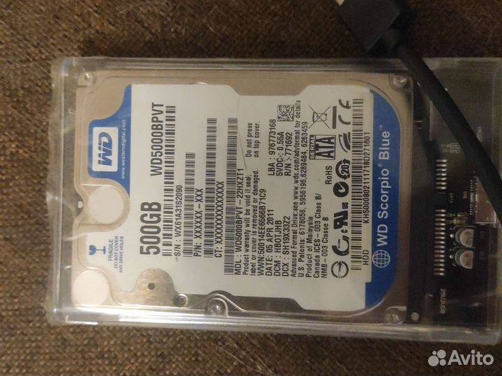 Внешний (переносной) жёсткий диск 500гб, usb 3