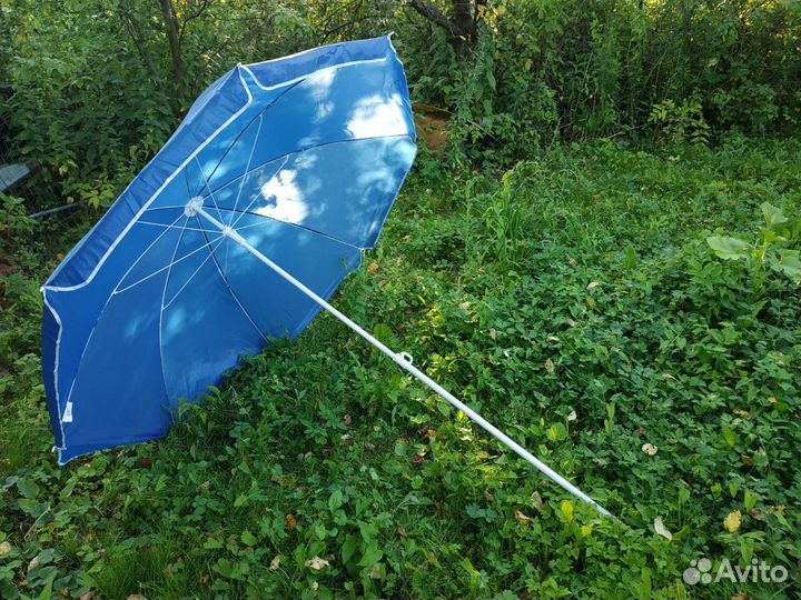 Пляжный синий зонт 200 см высота 2 м