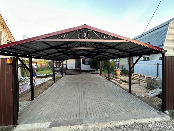 Навес двускатный