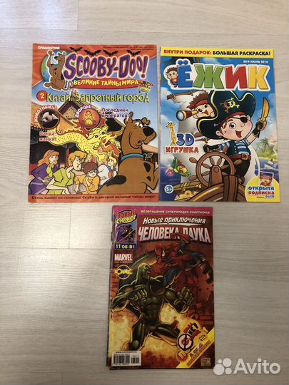 Журналы lego, scooby-doo, трансформеры и др