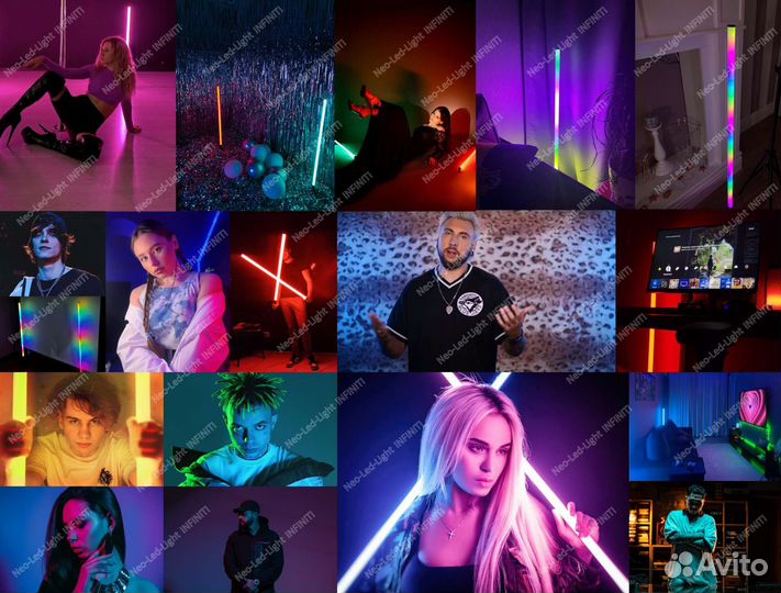 RGB лампа, LED светильник, ночник, торшер, неон