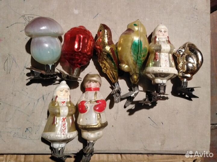 Елочные игрушки СССР на прищепке