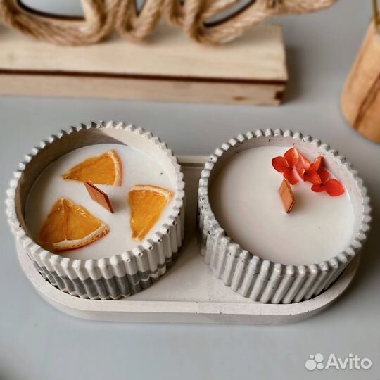 Свечи из соевого воскав гипсе