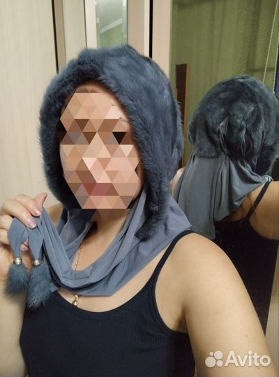 Норковый платок, капор, шапка