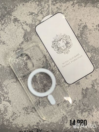 Чехол MagSafe на iPhone + защитное стекло