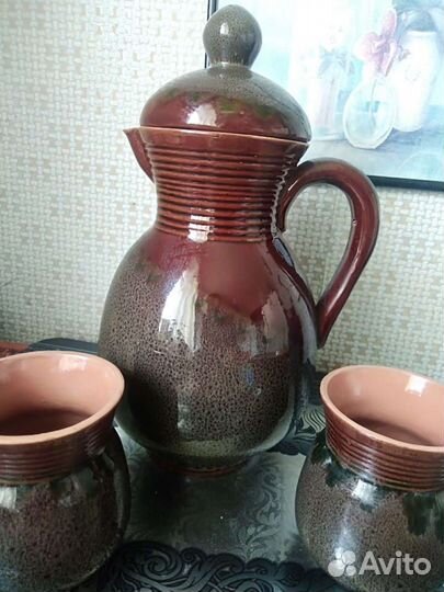 Кувшин керамика, стаканчики, СССР