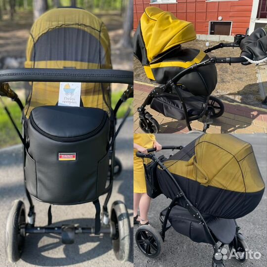 Коляска 2 в 1 эко кожа идеальное состояние
