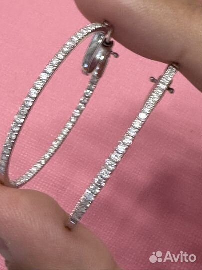 Серьги конго с бриллиантами 0,70 ct