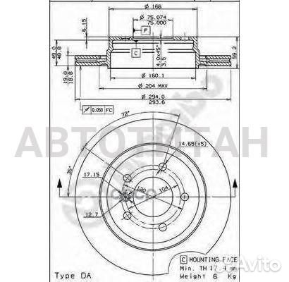 Диск тормозной UV Coated перед volvo V40 Estate (V