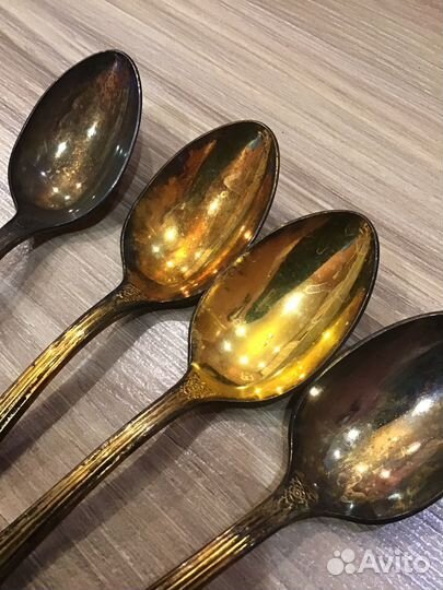 Ложки чайные СССР золотая роза