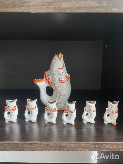 Графин с рюмками Рыбки