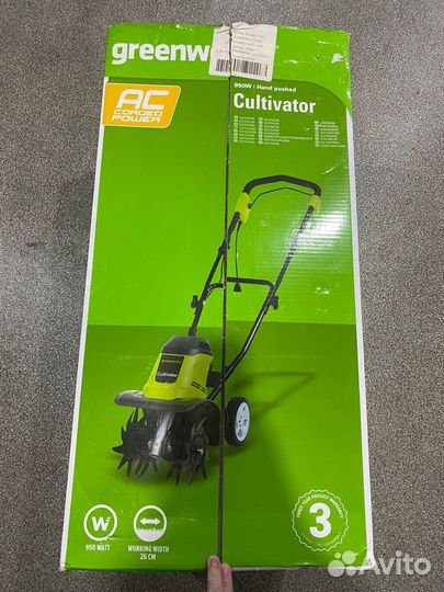 Культиватор Greenworks 950w