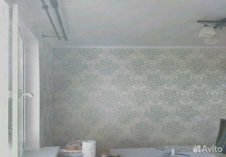 Поклейка обоев стекло-обоев. Услуги по ремонту