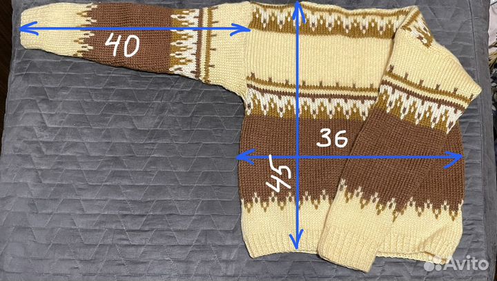 Свитер 116-122, шерсть, ручная вязка