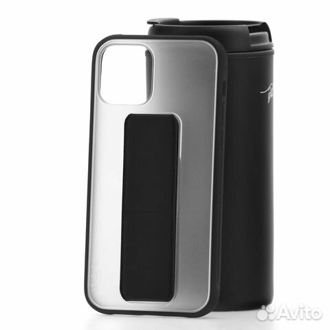Чехол-накладка iPhone 12 Derbi Magnetic Stand Transparent черный