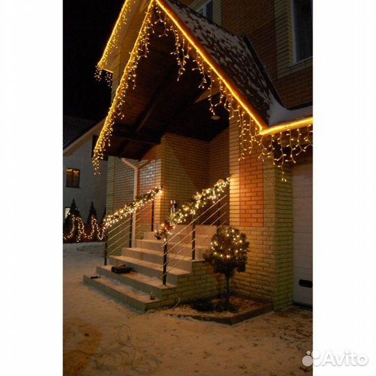 Украшение домов гирляндами