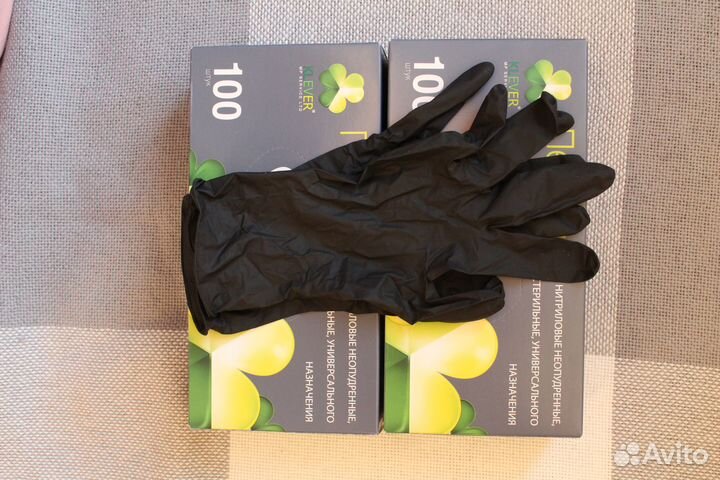 Перчатки нитриловые черные