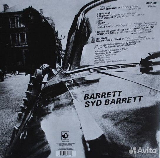 Виниловая пластинка PLG Syd Barrett Barrett (Black