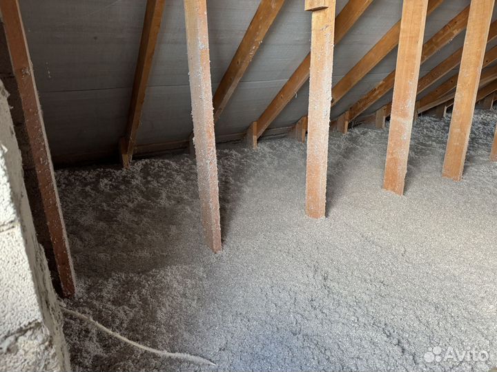 Утепление эковатой стен