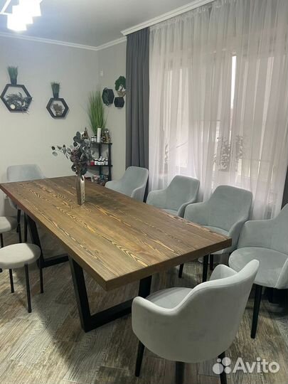 Стол обеденный из дерева лофт 2,5х0,9 м