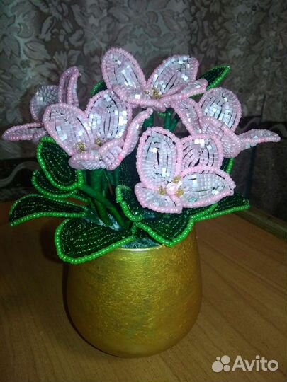 Букет из бисера, ручная работа, хорошая идея для п