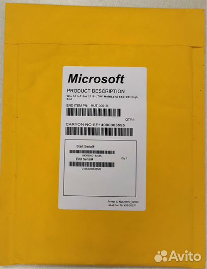 Win 10 IoT Enterprise 2019 ltsc Multilang High End