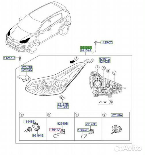 Фара передняя левая Kia Sportage QL G4nalh714830