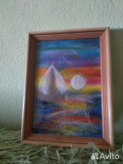 Картина из шерсти