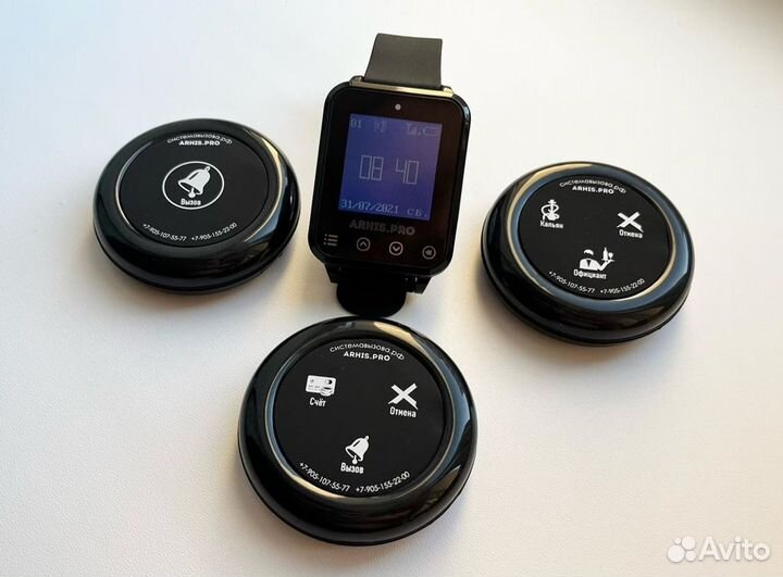 Кнопка вызова персонала/офцицианта Ультра и часы