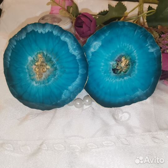 Подстаканники из эпоксидной смолы - интерьер