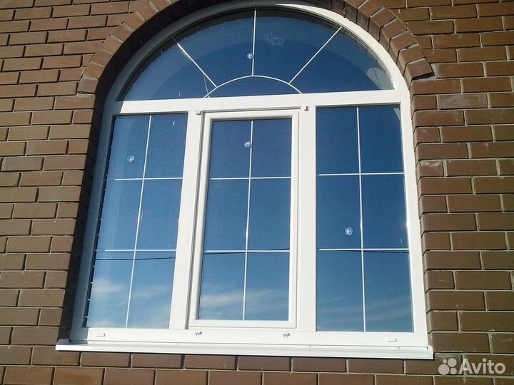 Окно пвх арочное с раскладкой