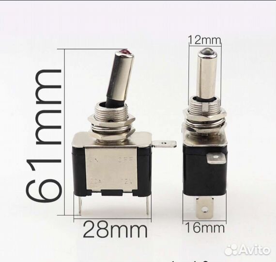 Тумблер 12V/25А (3c) ON-OFF, подсветка