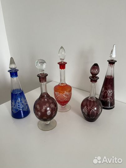 Штоф хрустальный цветной СССР