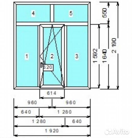 Окно 1920 х 2190 мм