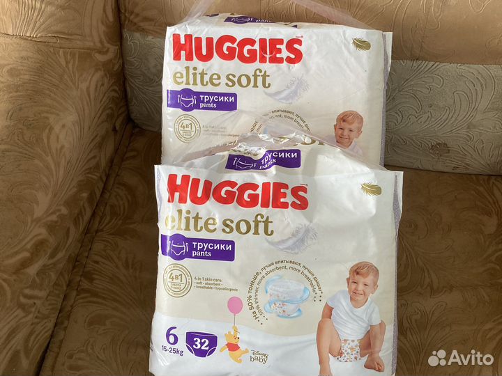 Huggies elite soft Подгузники трусики 6