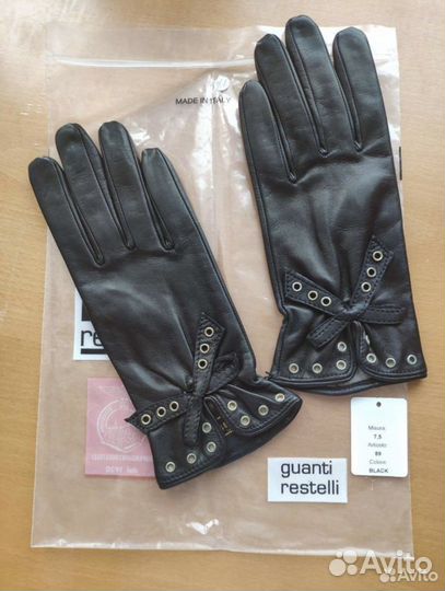 Перчатки женские кожаные