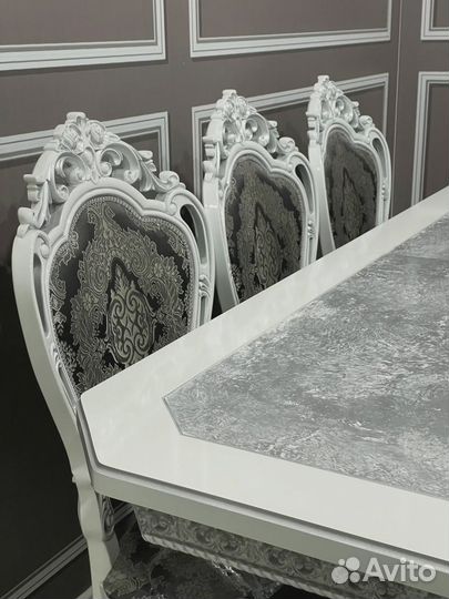 Обеденная группа кухонный комплект голд силик