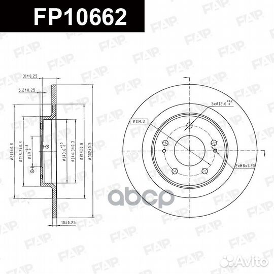 Тормозной диск FP10662 FAP
