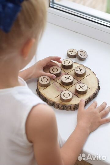 Настольная игра деревянные крестики нолики