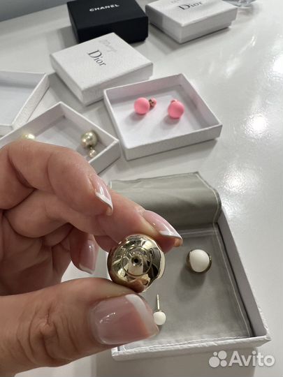Серьги пусеты dior оригинал