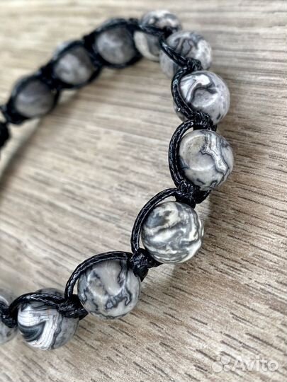 Браслет-шамбала Картографичная яшма