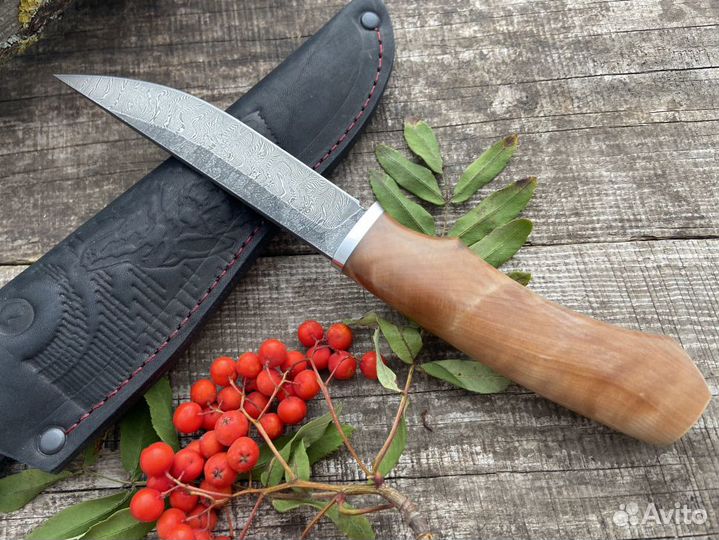 Нож универсальный Волжанин из дамасской стали