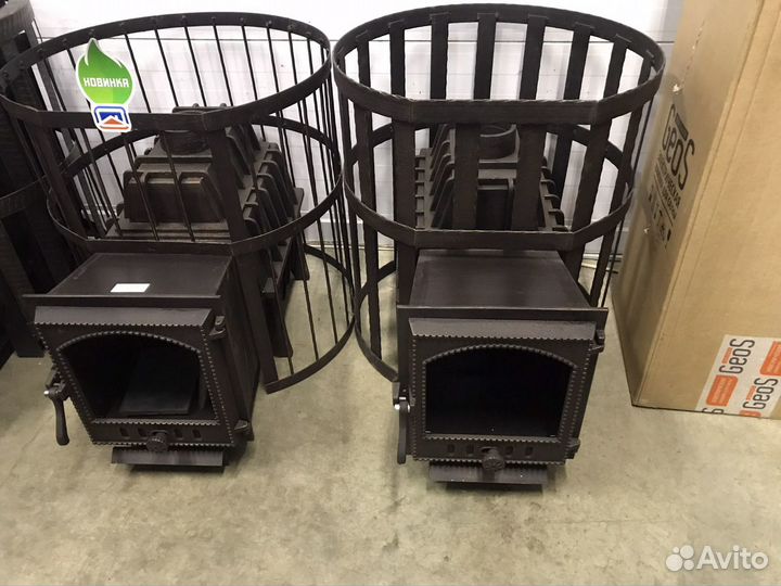 Печь банная из чугунна(цельнолитой корпус)