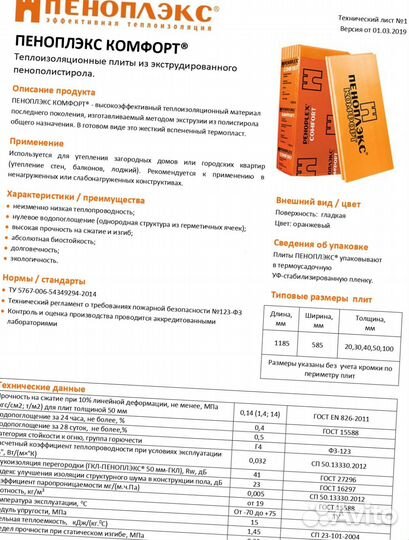 Утеплитель пеноплекс новый