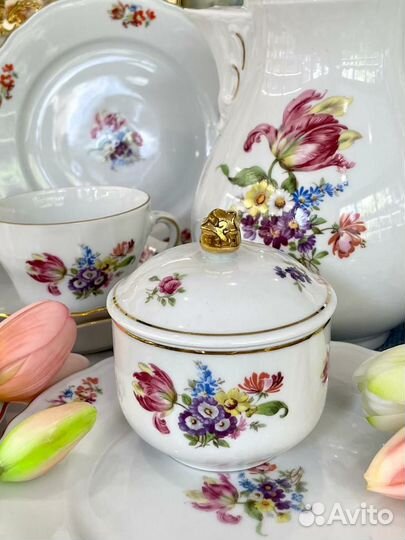 Антиквариат сервиз 1918г. Мейсенский букет