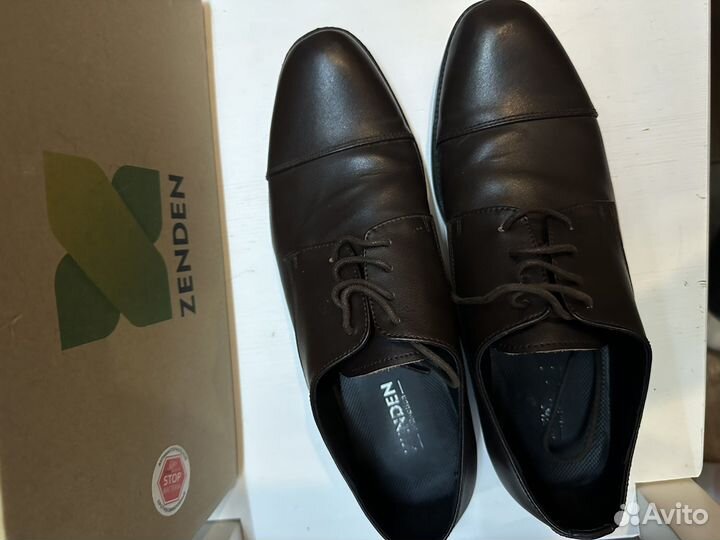 Мужские кожаные туфли полуботинки кожаные Zenden
