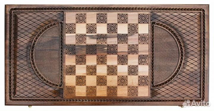 Нарды и шашки резные Великая страна 61 х 61 см дерево Армения 62535