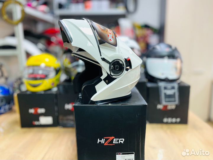 Шлем мото модуляр hizer 627 2 визора