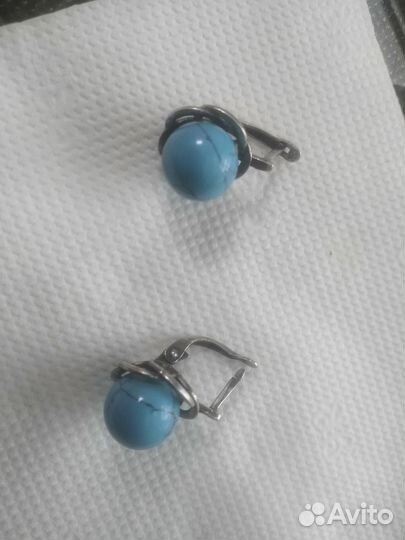 Серьги с бирюзой