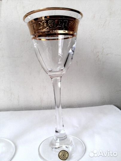 Богемское стекло с золотом для шампанского